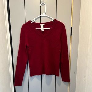 Tweeds Purple V-neck 100% 2-ply Cashmere Sweater Size Small